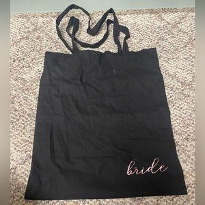 Black and rose gold cloth bridal bag